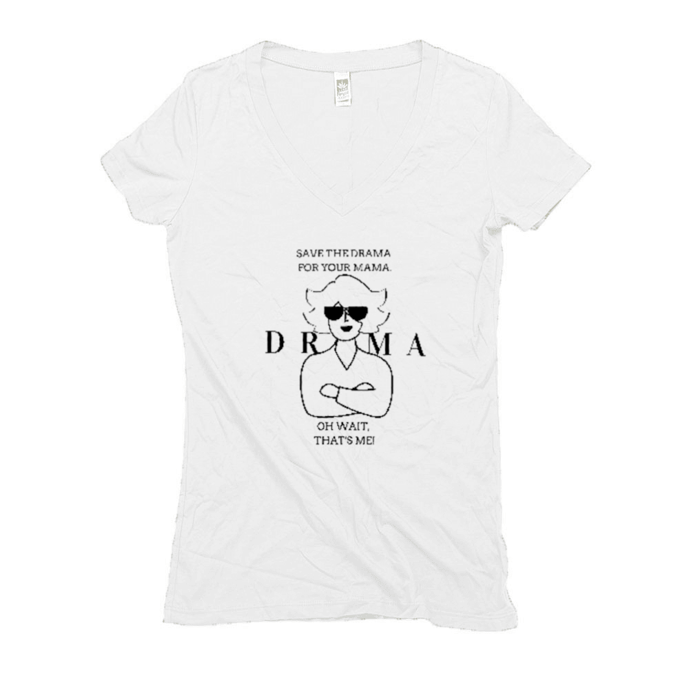 Drama Mama - V Neck (White)