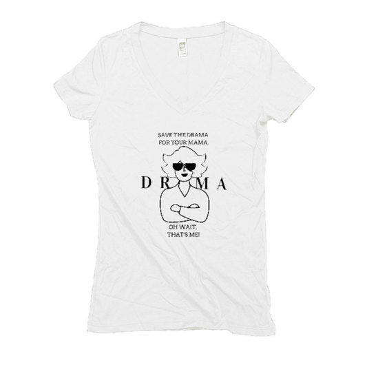 Drama Mama - V Neck (White)