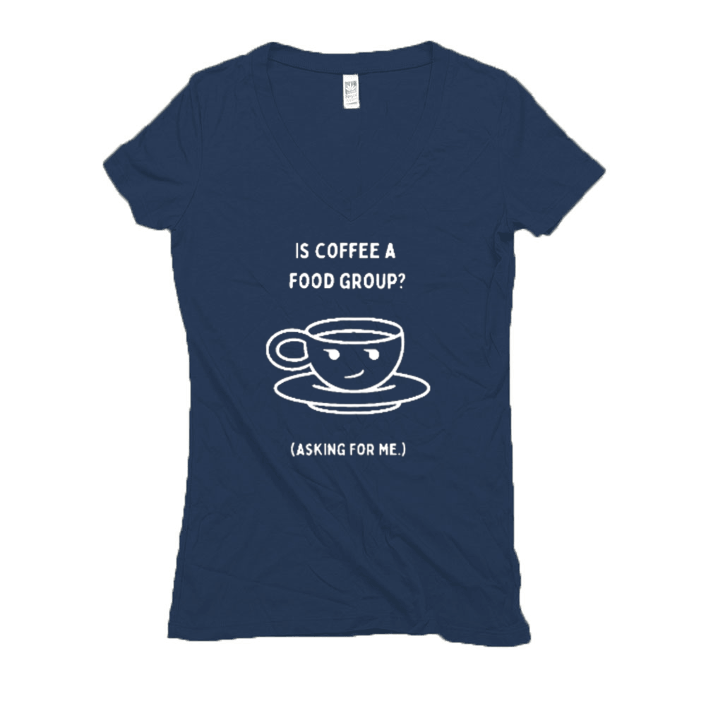Is Coffee a Food Group Organic Hemp V-Neck (Dark))
