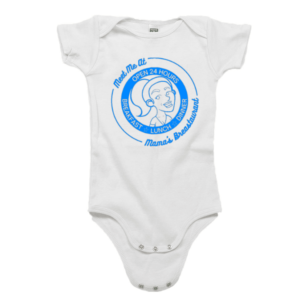 Mama's Breastaurant Blue Logo Onesie