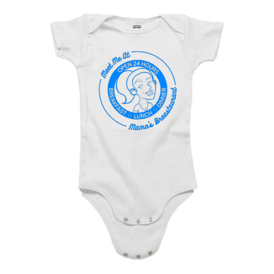 Mama's Breastaurant Blue Logo Onesie