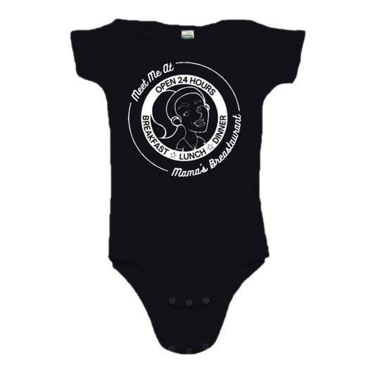 Mama's Breastaurant White Logo Onesie