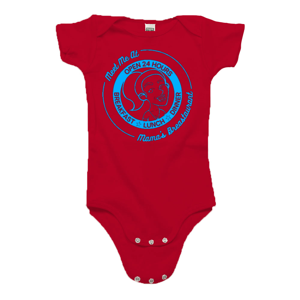 Mama's Breastaurant Blue Logo Onesie