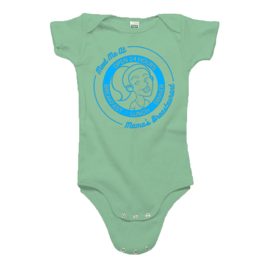 Mama's Breastaurant Blue Logo Onesie