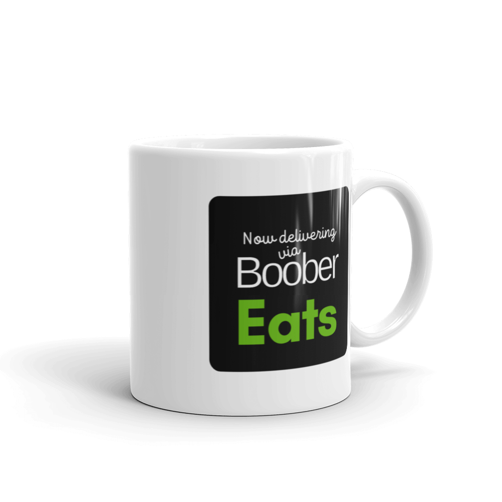 Now Delivering Boober Eats Mug