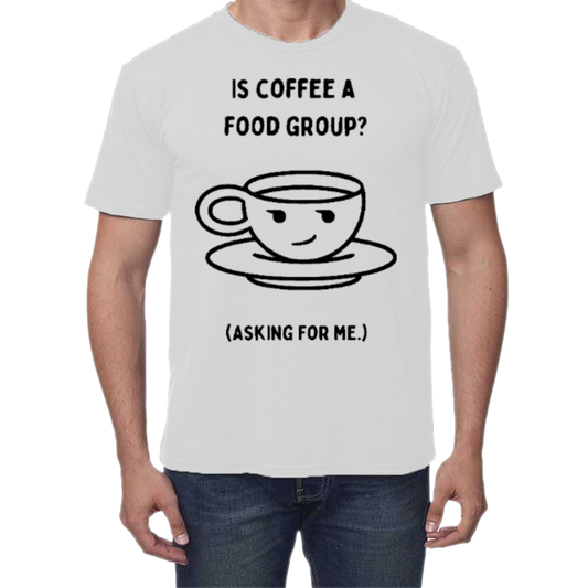 Is Coffee a Food Group Organic Bamboo Unisex Tshirt (White)