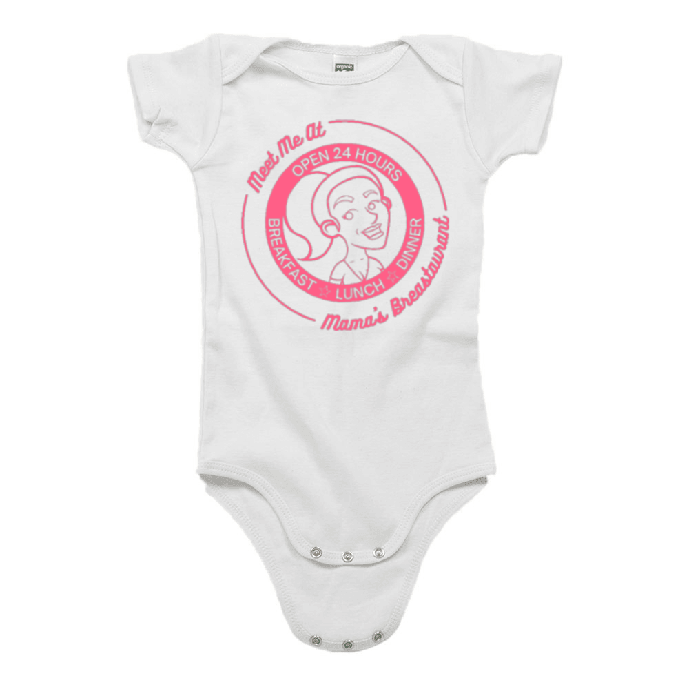 Mama's Breastaurant Pink Logo Onesie