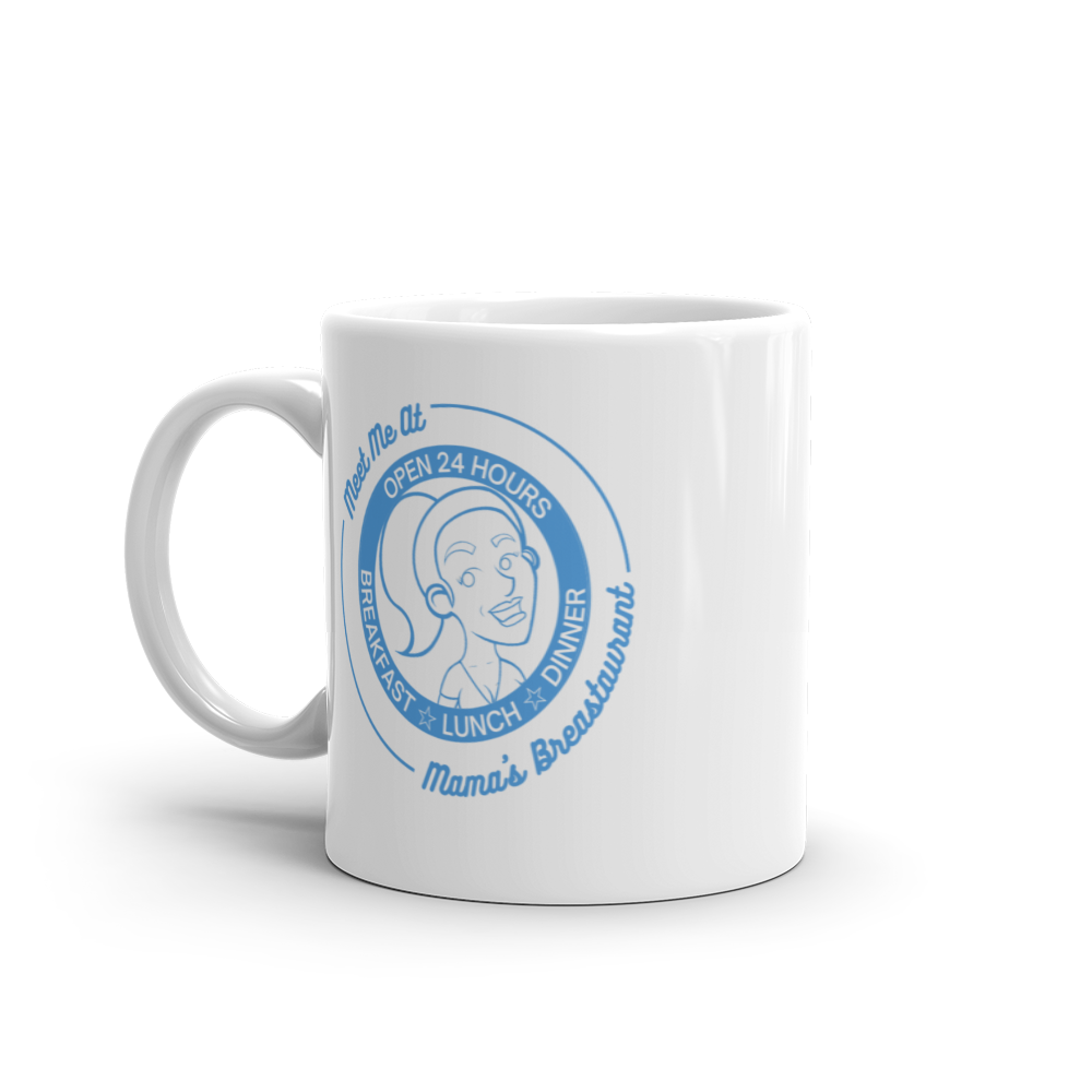 Mama's Breastaurant Blue Logo Mug