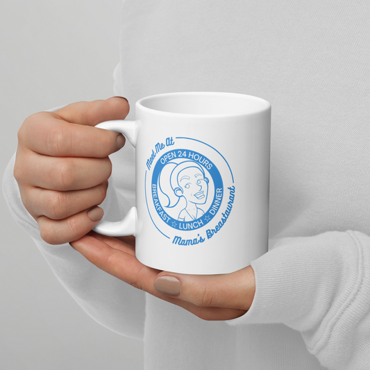 Mama's Breastaurant Blue Logo Mug